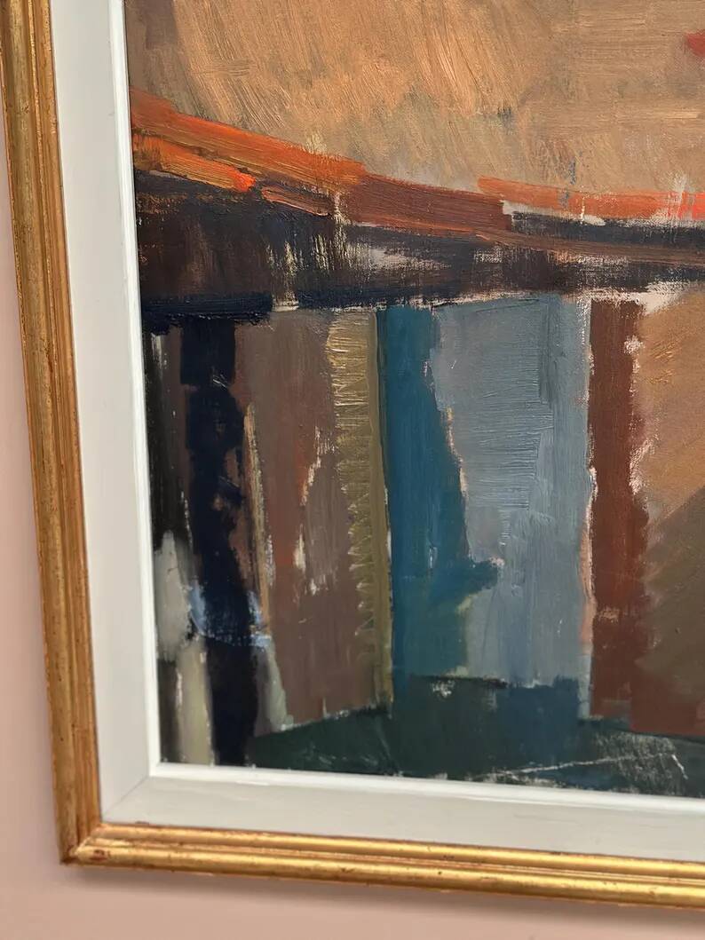 Large Original Swedish Oil on Canvas – “Still Life” by Ingvar Hällgren – Signed – Vintage & Framed – 89 × 42 cm (35" × 16.5")