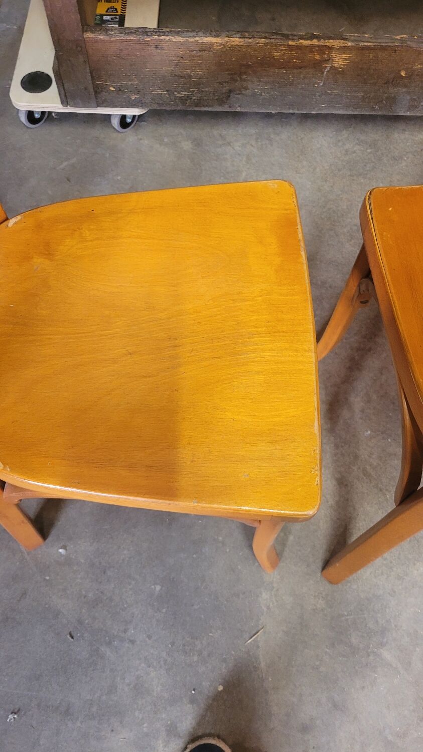 Series of 4 bistro chairs signed Baumann 1950 vintage