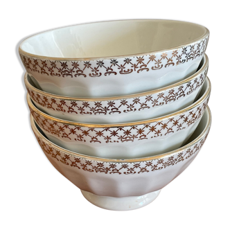 4 Bowls in golden earthenware