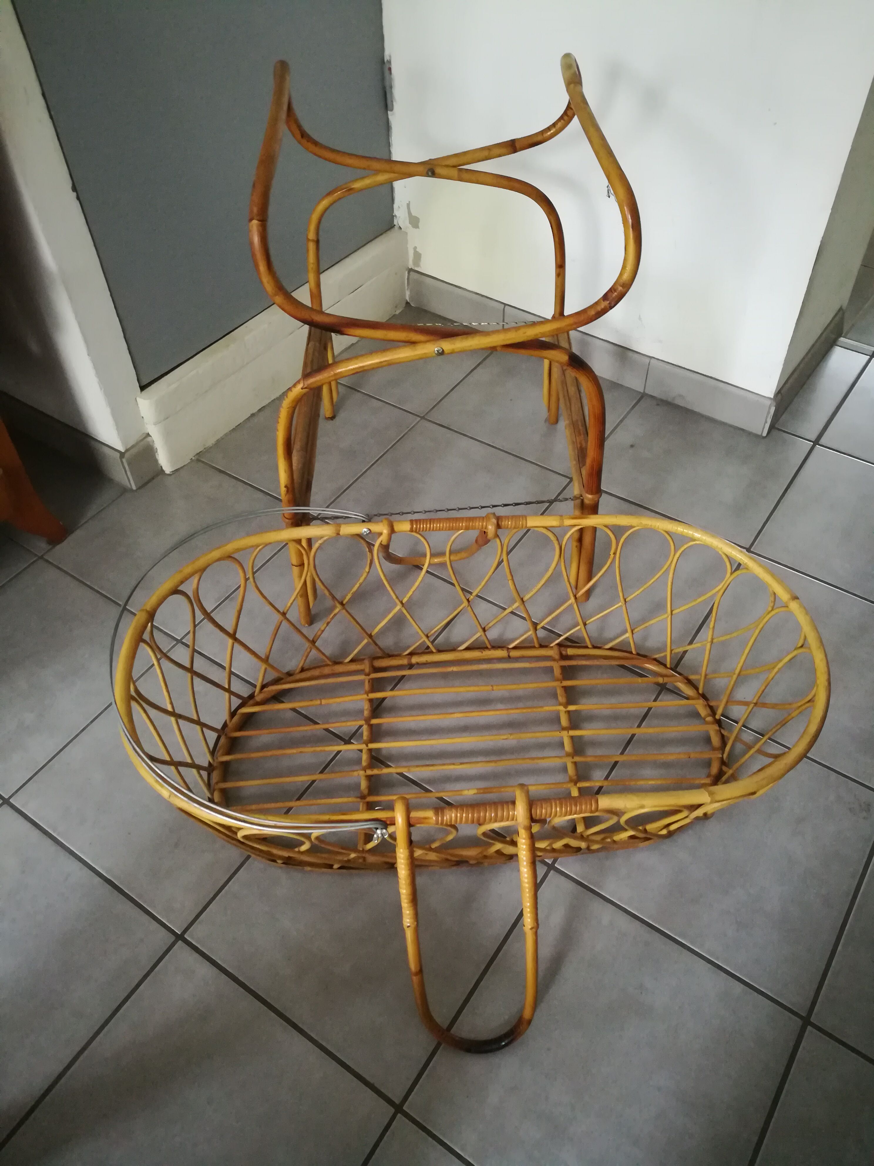 Rattan cradle 60s