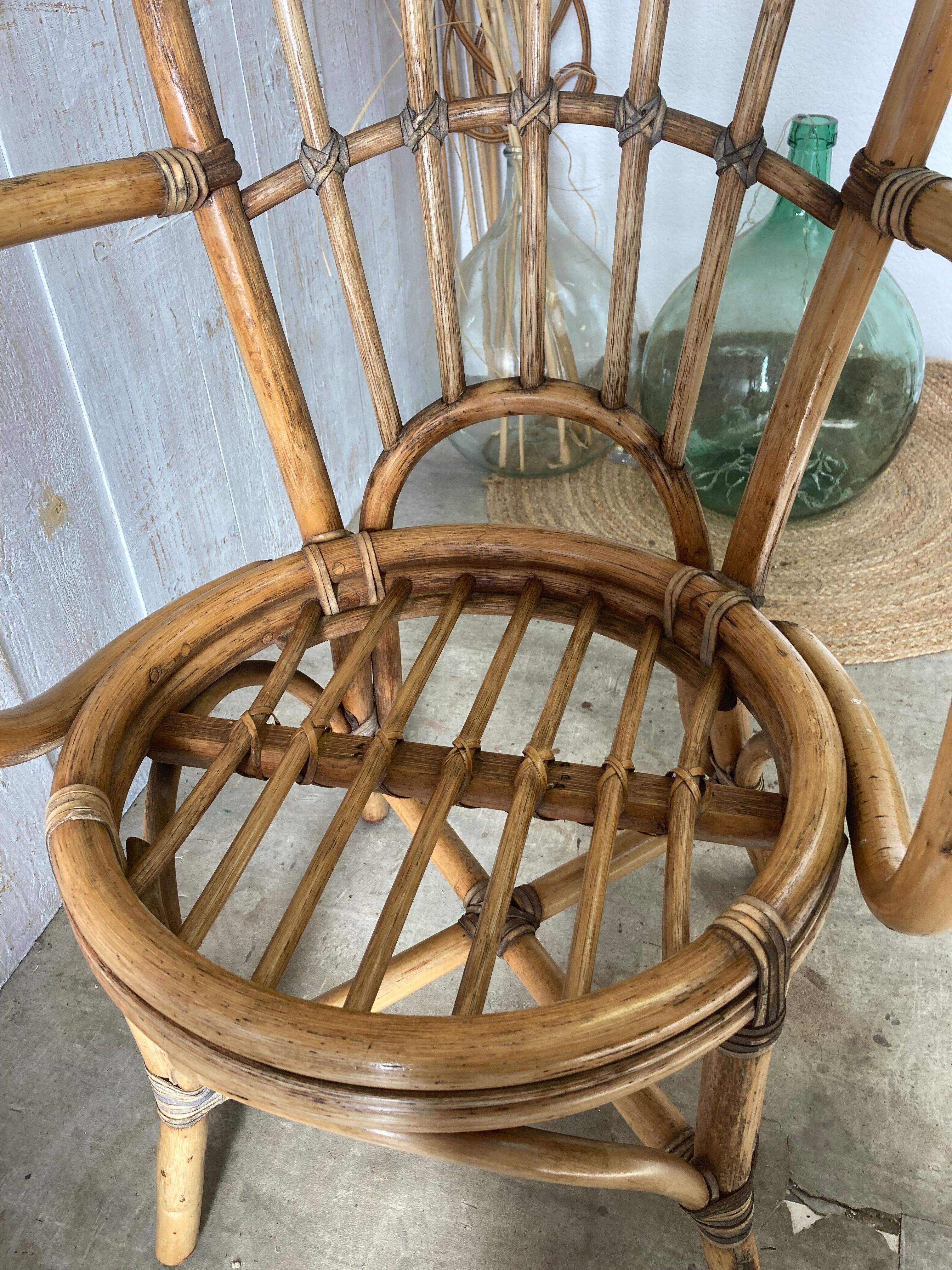 Vintage rattan armchair
