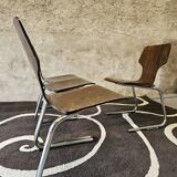 Set of 4 stacking chairs, 1970