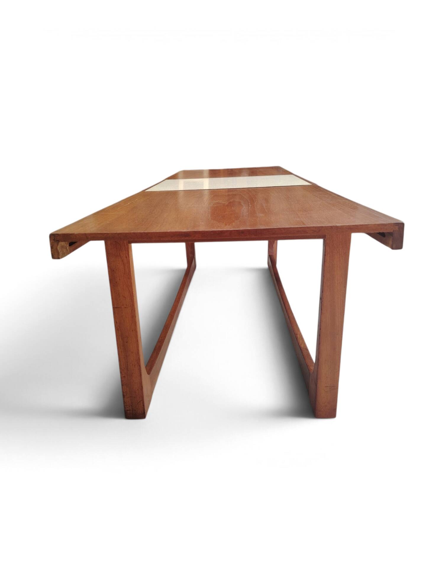 Vintage Scandinavian extendable coffee table with sled legs.