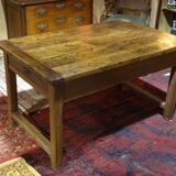 Nineteenth century farmhouse table in natural oak wood 140 x 90 cm