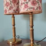 Pair of brass bedside tables