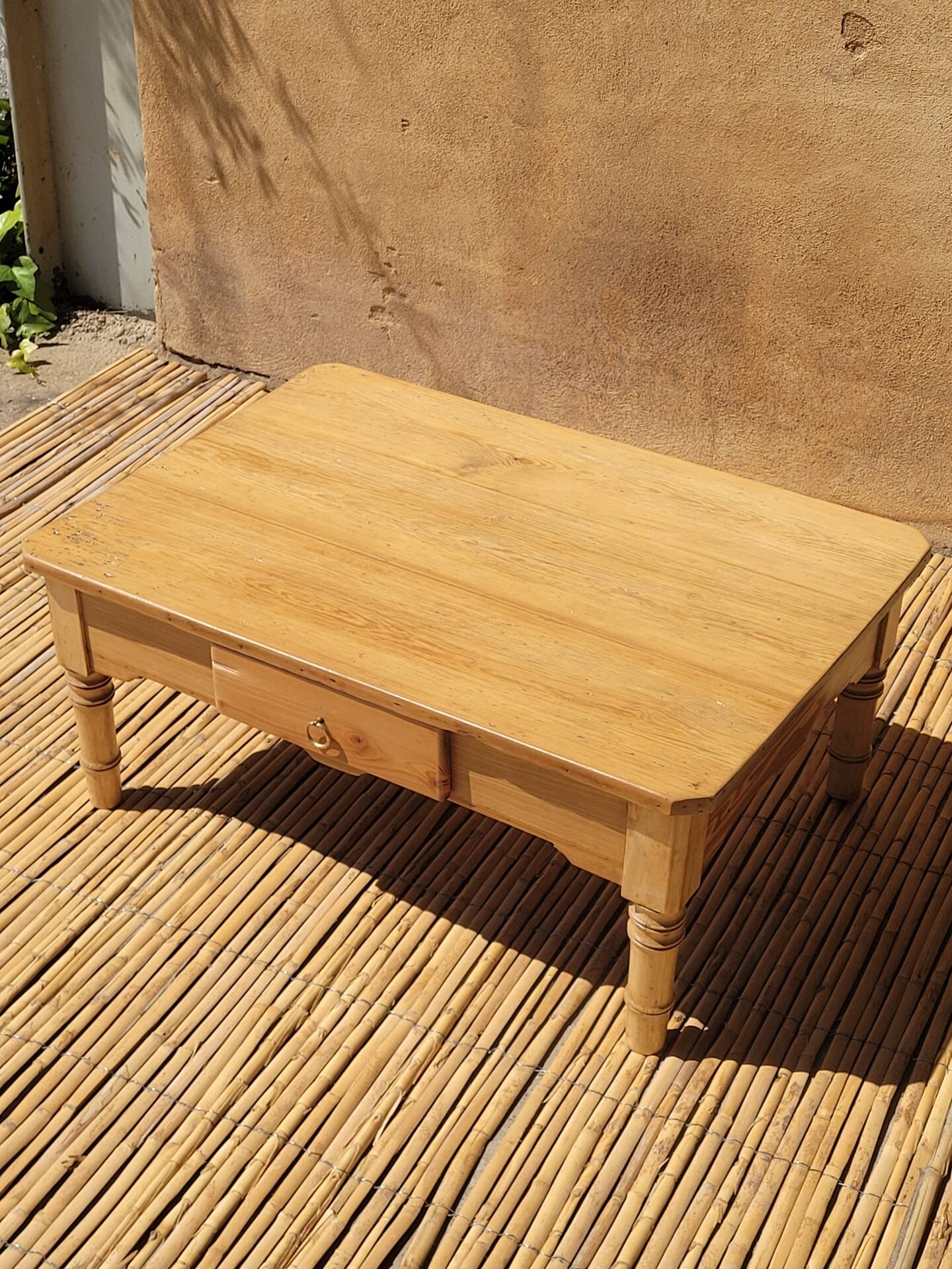 Bamboo coffee table - refurbished - unique piece