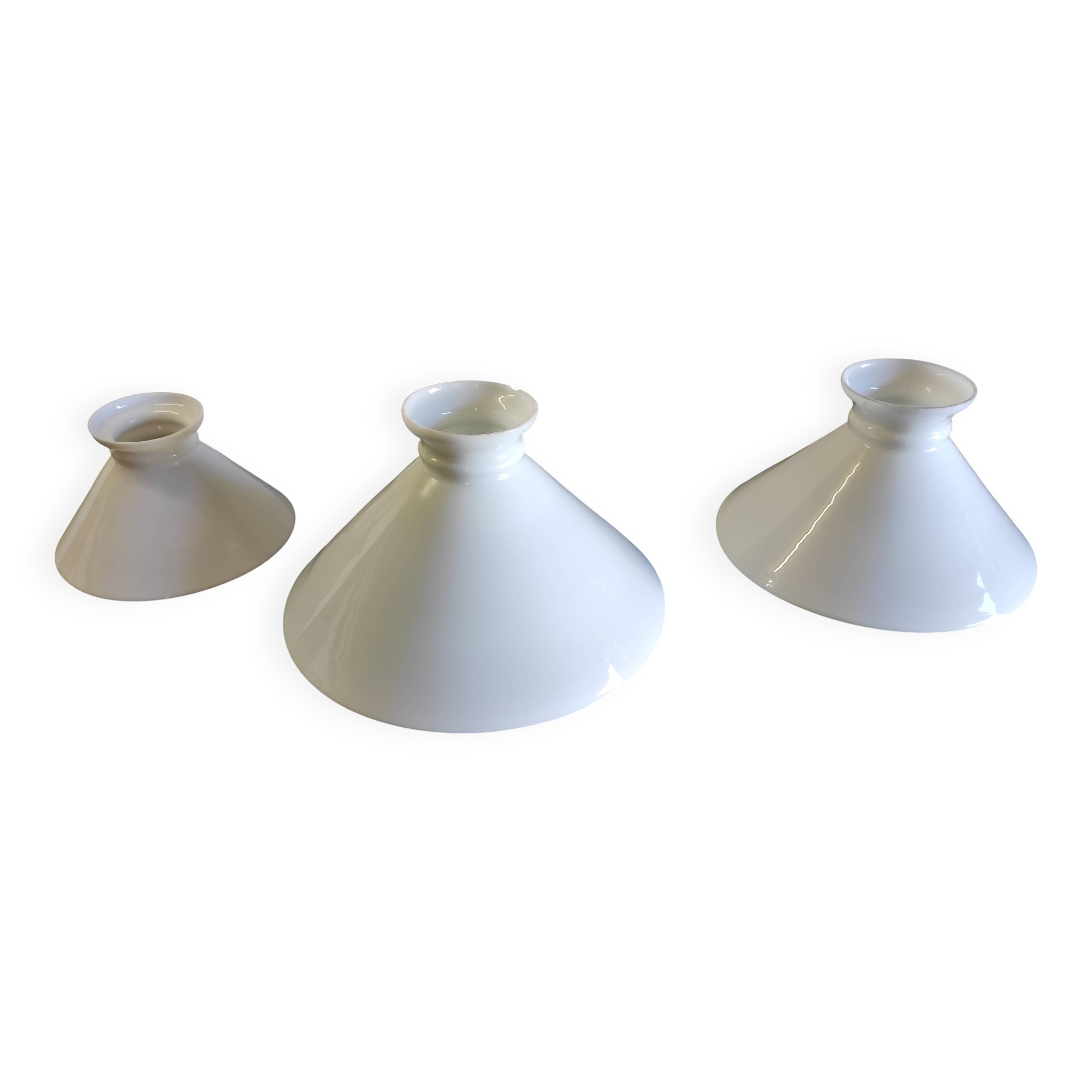 Set of 3 opaline lampshades - early 20th century