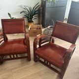 “Wood and rag” armchairs