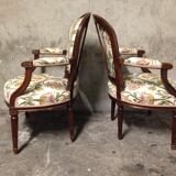 Pair of convertibles of transition Louis XVI style chairs