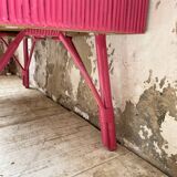 Vintage pink rattan chest of drawers