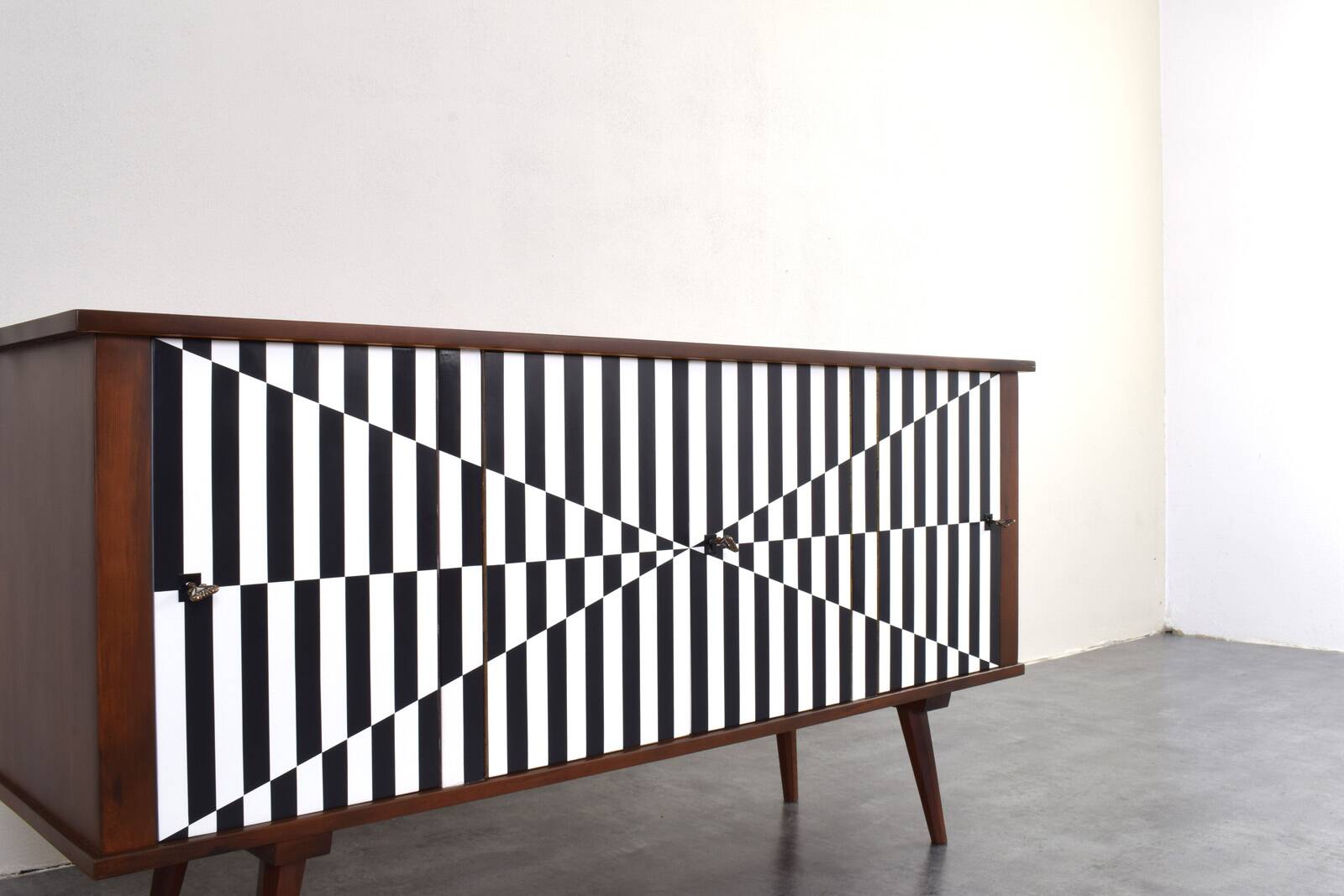 Mid-Century Op-Art Sideboard, 1960s.