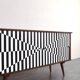 Buffet Op-Art du milieu du siècle, années 1960.