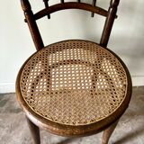 Bistro chair in turned wood and cane