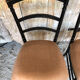 Pair of chairs napoleon 3 black wood & seat velour pink vintage #a196