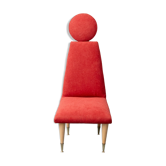 Vintage high-back chair in red fabric, 1960s design