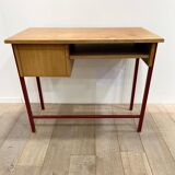Wooden desk metal feet