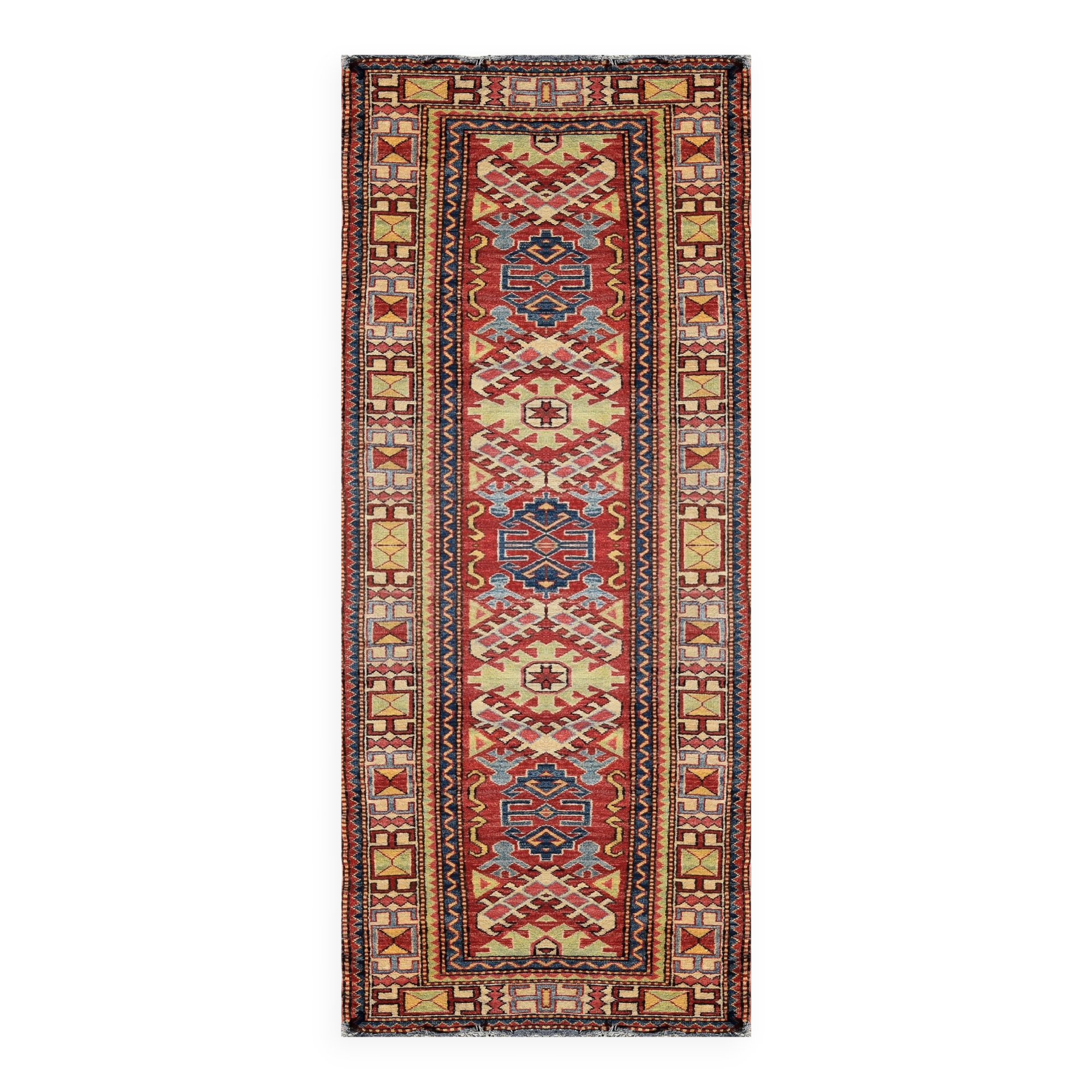 Ghazni Kazak Afghanistan Oriental Rug: 3.09 x 0.80 Meters - Fully Handmade Runner Rug