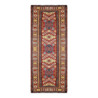 Tapis d'Orient Ghazni Kazak Afghanistan : 3.09 x 0.80 Mètres -Tapis de Couloir Entièrement fait main