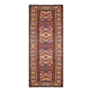 Ghazni Kazak Afghanistan Oriental Rug: 3.09 x 0.80 Meters - Fully Handmade Runner Rug