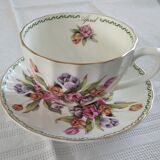 Large April tea cup and Windsor English porcelain saucer