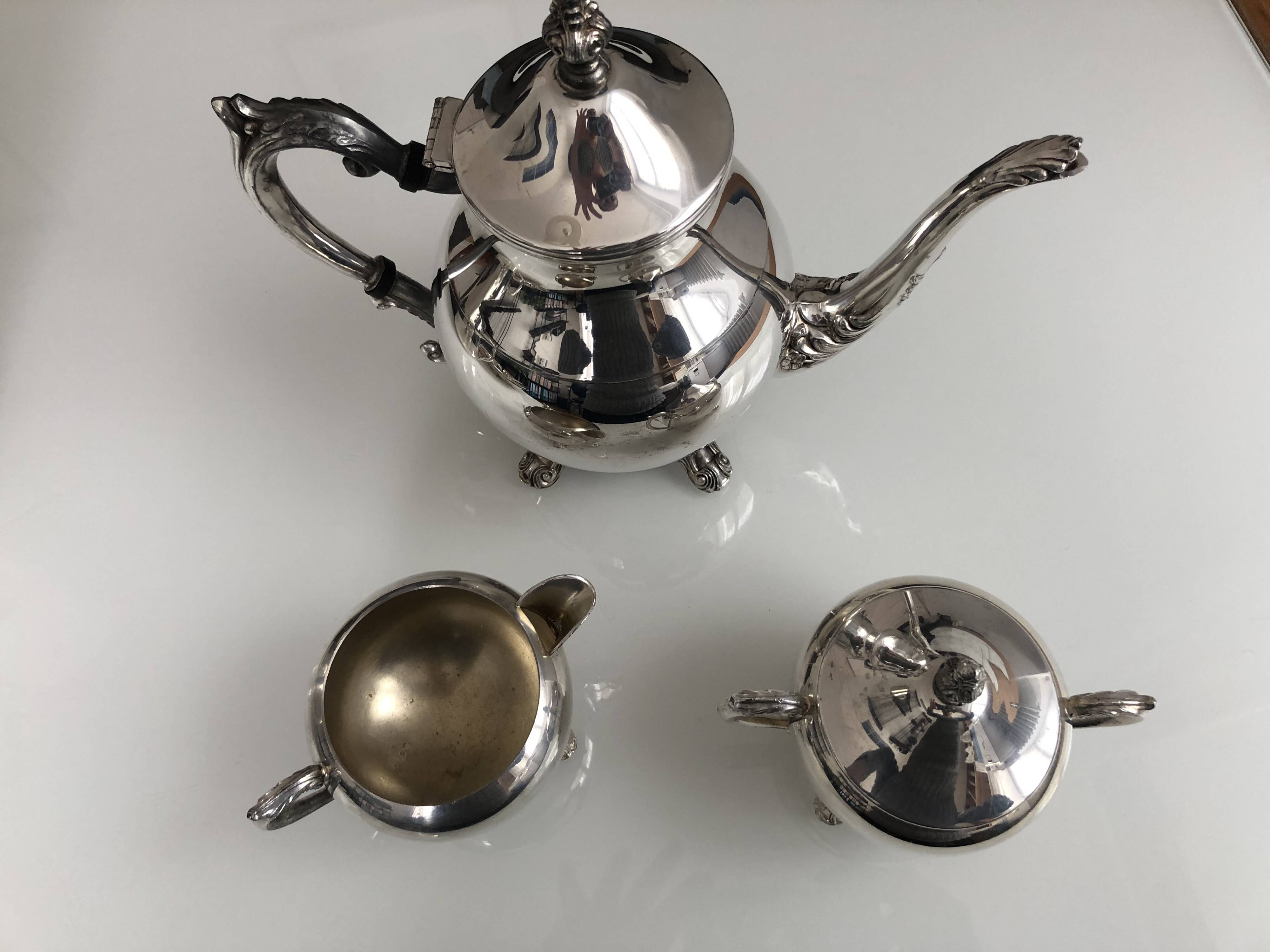 Antique silverware tea or coffee service signed fbrodgers and numbered