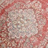 7x10 Faded Red Area Vintage Persian Rug, 199x311 Cm