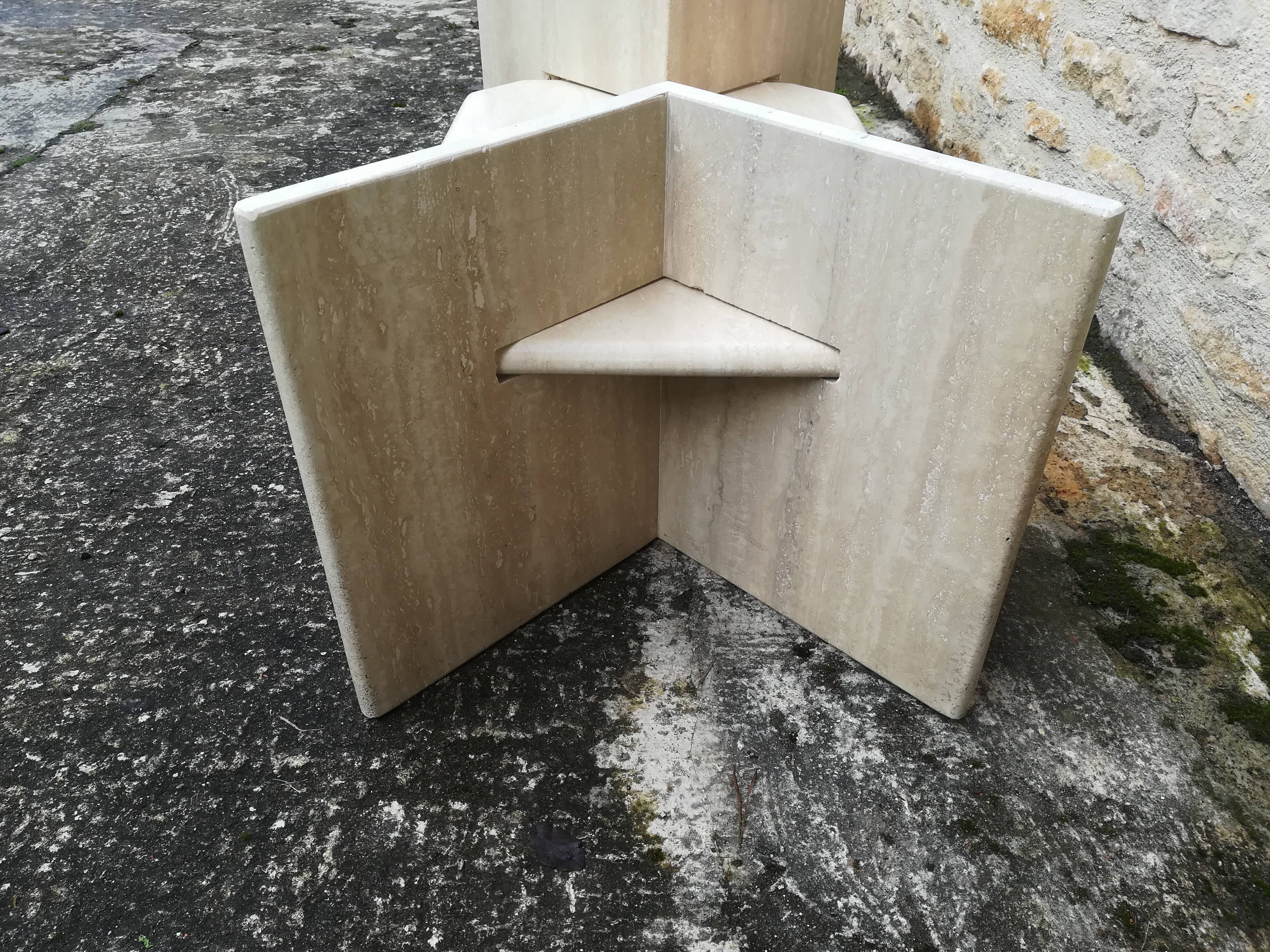 Travertine coffee table