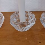 3 Arques crystal candle holders “royale” model