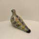 Ceramic dove bird, glazed with hand-painted floral decoration, vintage.