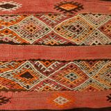 Turkish Red & Brown Striped Vintage Kilim Rug, 87x127Cm