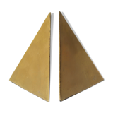 Brass "prism" bookends, 80s