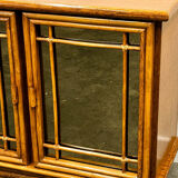 Vintage mirrored bamboo sideboard by Maugrion for Roche Bobois, 1970s. France