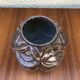 Old pot art deco plants fonte enamel brown