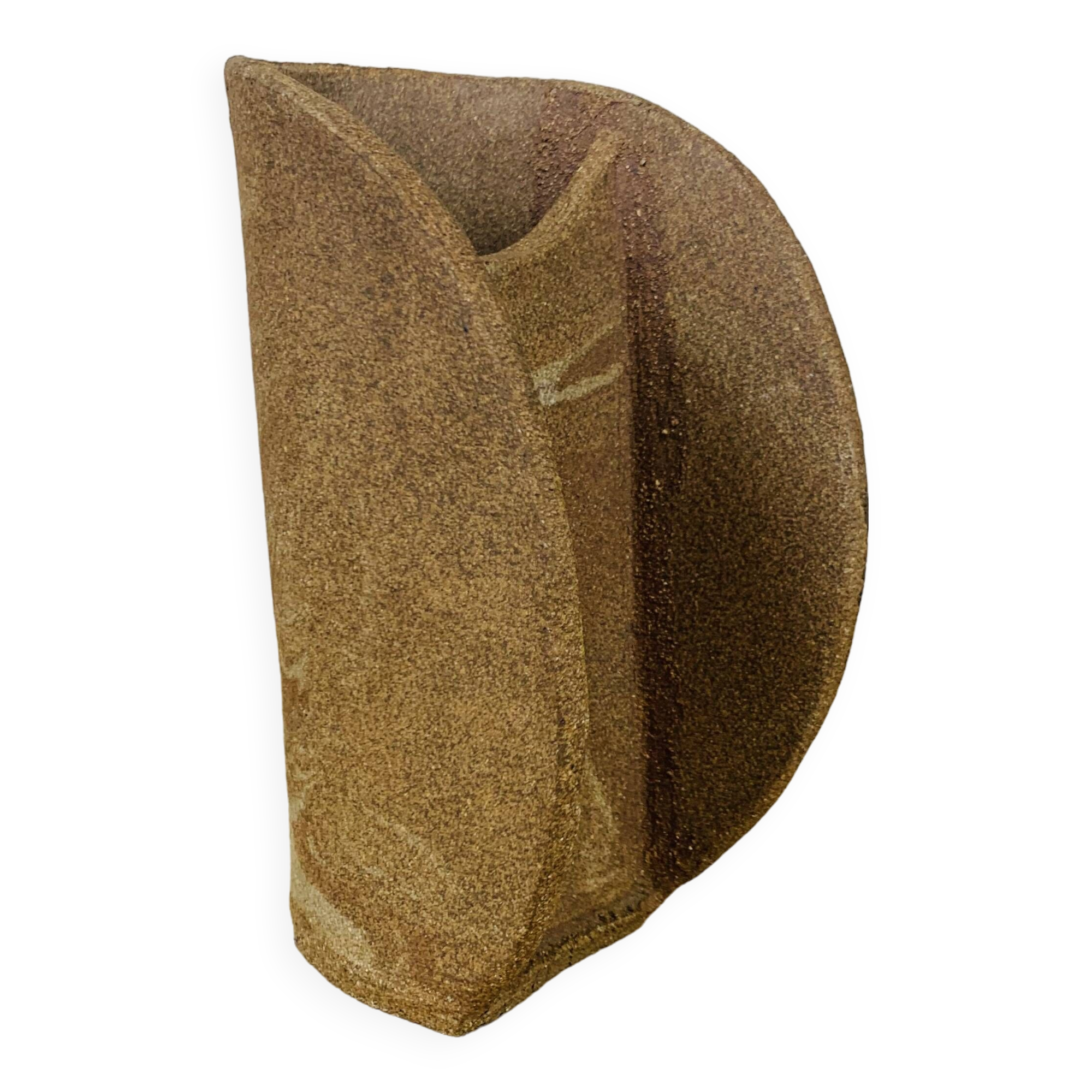 Vintage stoneware free-form vase