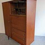 Armoire vitrine et secrétaire en palissandre années 50/60
