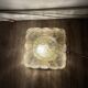 Vintage Glashütte Limburg Flower Glass Flush Light 1960s