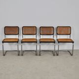 Set of 4 black dinning chairs B32 by Marcel Breuer