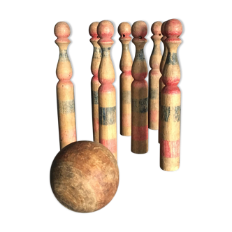Old wooden bowling game