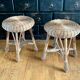 Pair of vintage bamboo stools