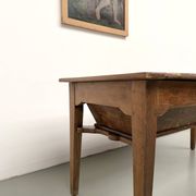 Farm table, old solid oak dough trough, France, around 1920.