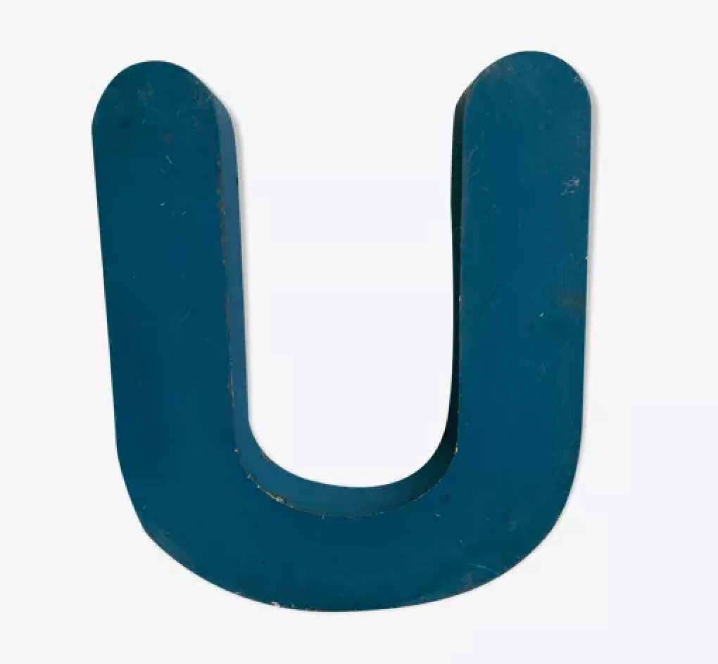 Letter U vintage sign