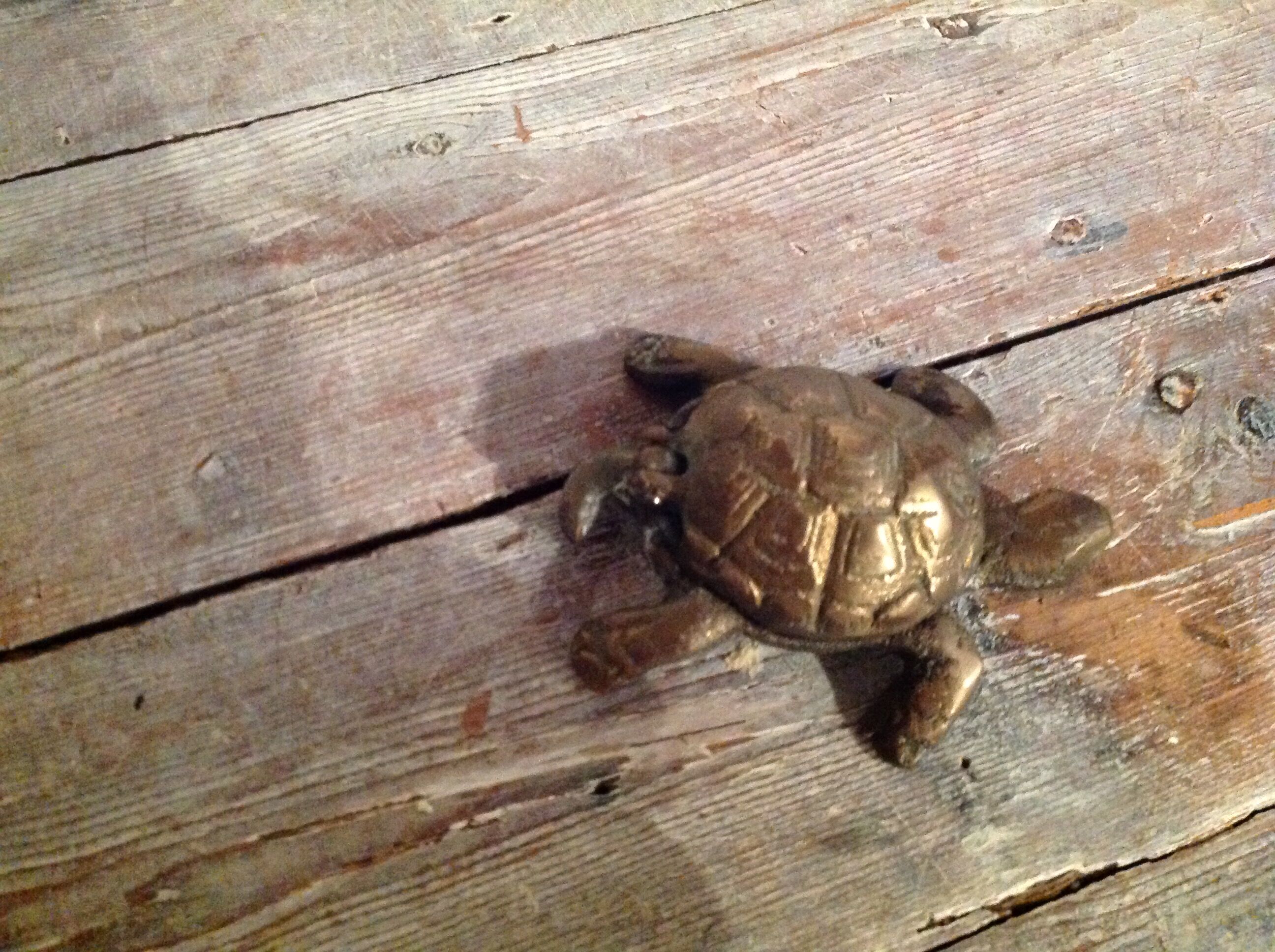 Brass turtle ashtray