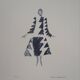 Sonia delaunay: rythmes triangles dress - signed lithograph