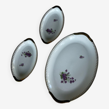 2 raviers and an oval serving dish FD real porcelain