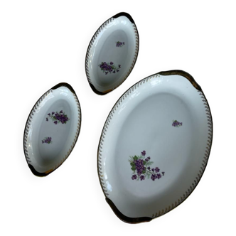2 raviers and an oval serving dish FD real porcelain