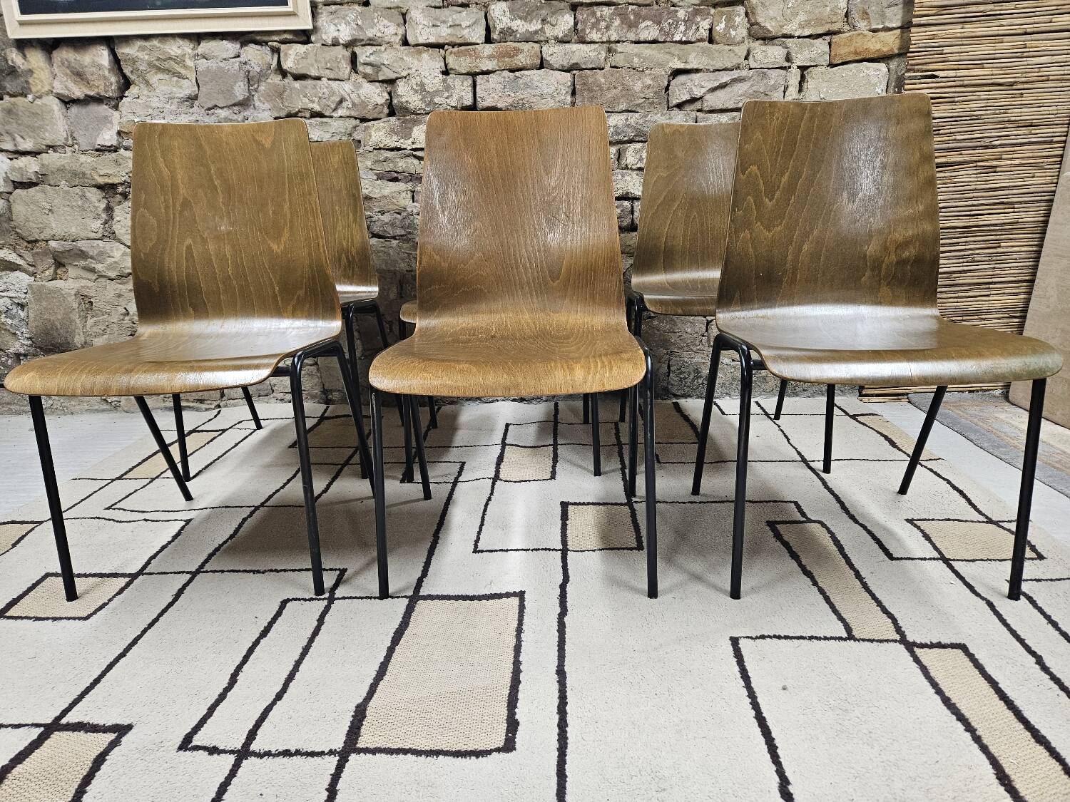 6 chaises Hiller empilable 1970