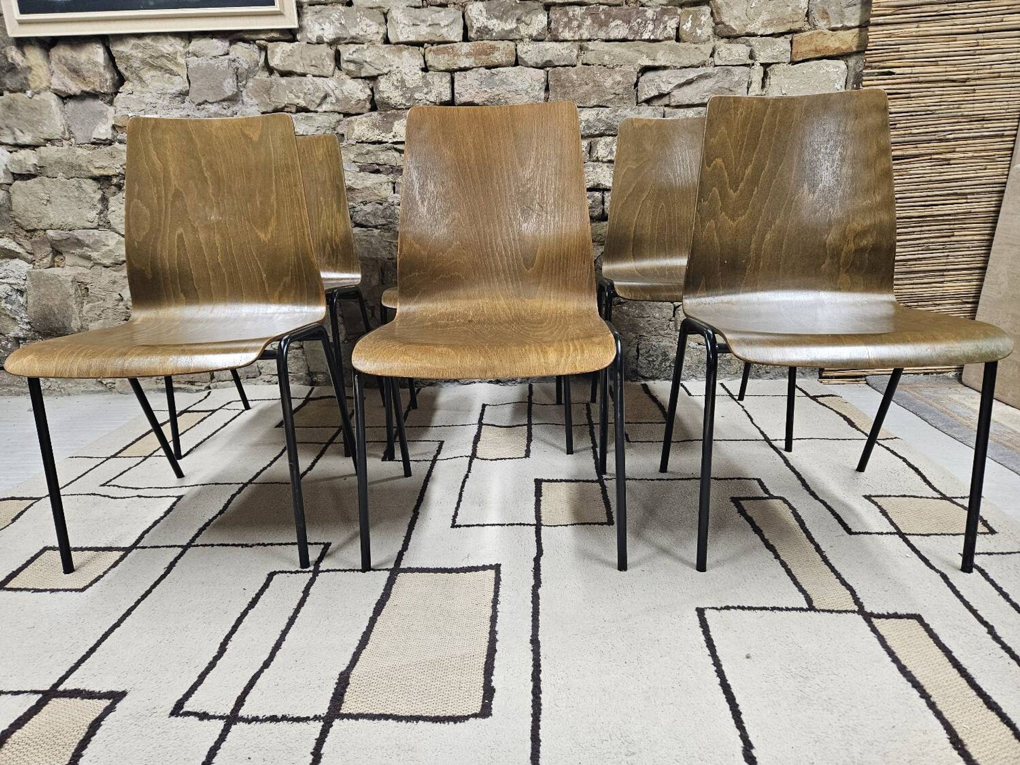 6 chaises Hiller empilable 1970