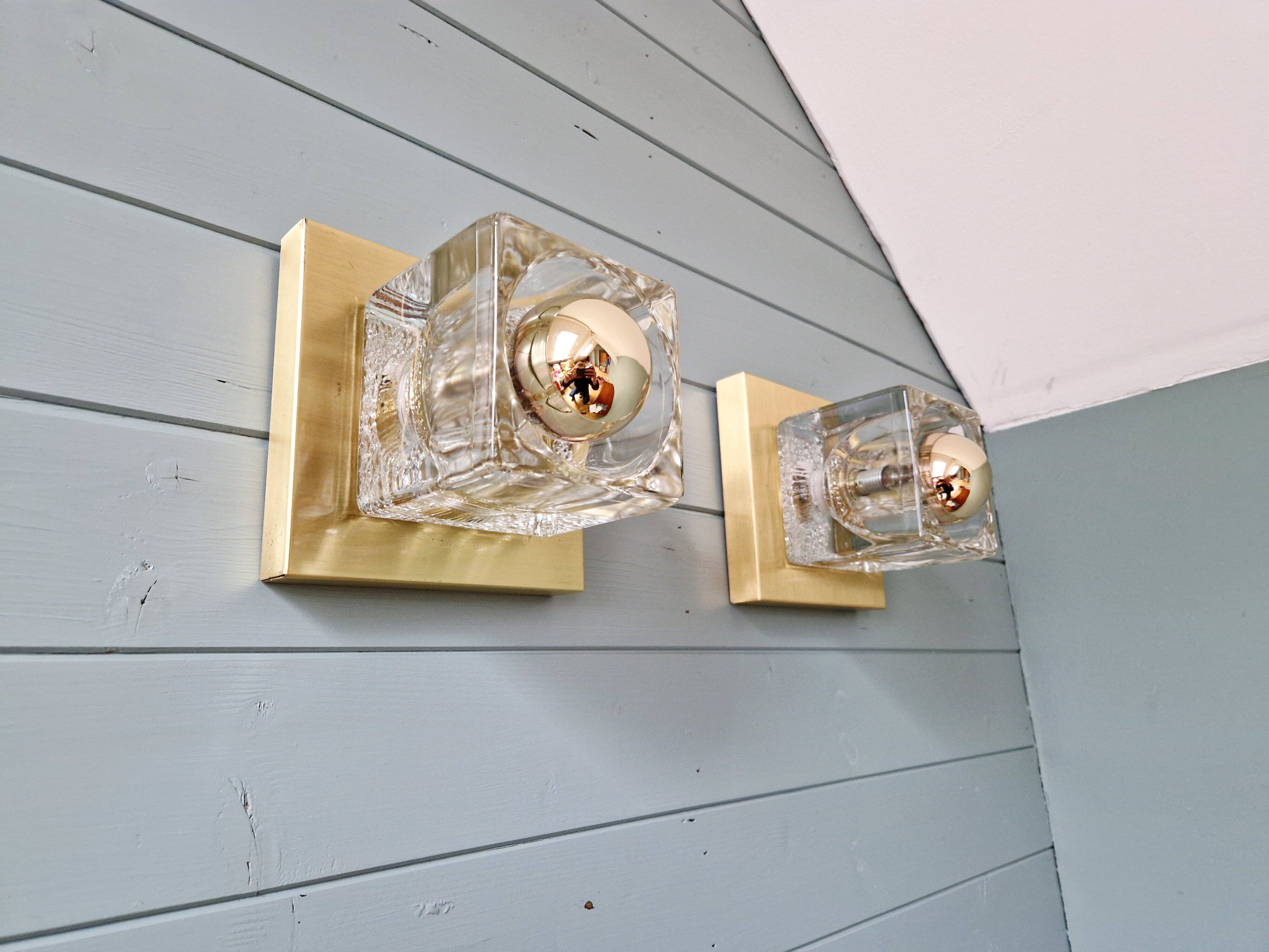 Paire d'appliques murales Ice Cube, Peill & Putzler, 1970