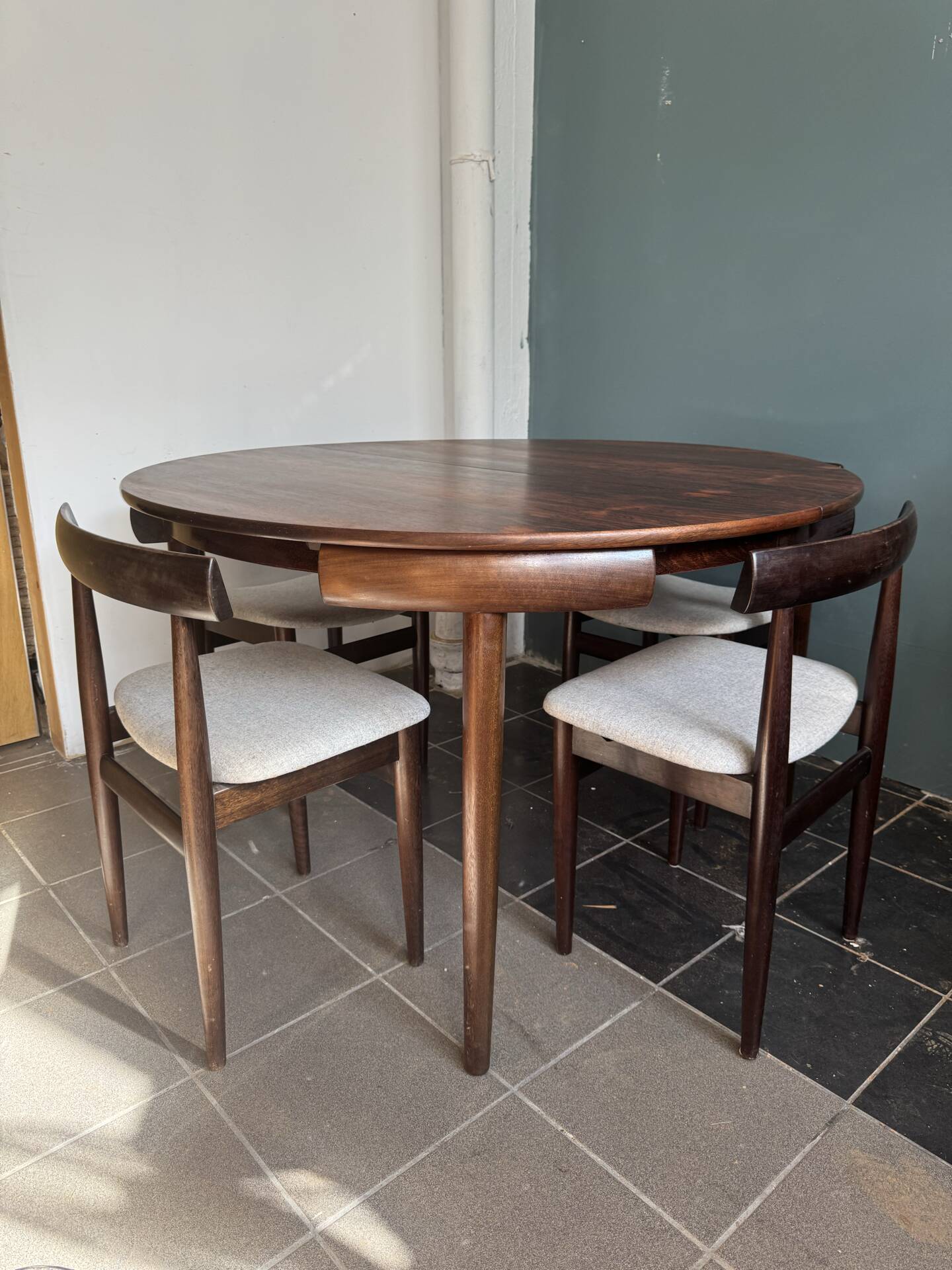 Rare Hans Olsen Roundette dining set, Denmark (1960s)
