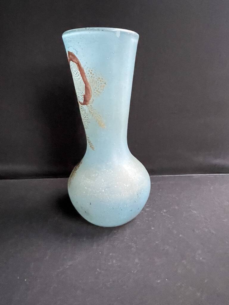 Enamelled blue vase - Enameled Art Nouveau